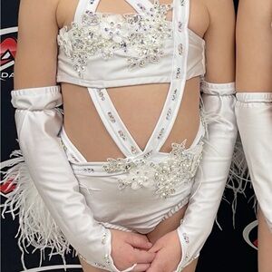 White Kids Costume with Floral Embellishments